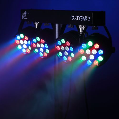 ETEC LED PARTYBAR 3 Scheinwerfer RGBW inkl. Stativ und Fernbedienung