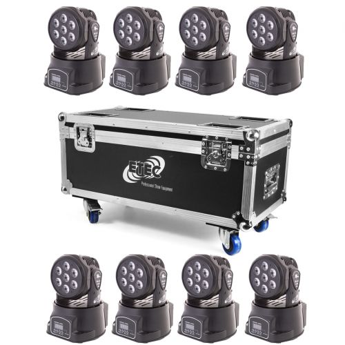 ETEC LED Moving Head Washer 7x10W RGBW 4in1 Set with Flightcase