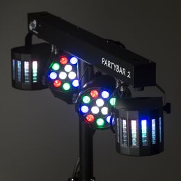 ETEC LED PARTYBAR 2 Scheinwerfer mit Derby inkl. Stativ und Fernbedienung