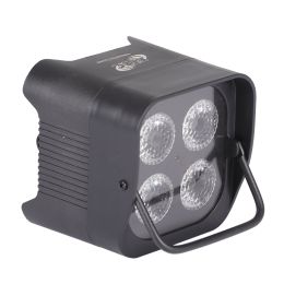 4x ETEC Akku LED Par Scheinwerfer E412 mit 4x12W RGBWA+UV Wireless DMX mit Transporttasche
