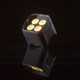 4x ETEC Akku LED Par Scheinwerfer E412 mit 4x12W RGBWA+UV Wireless DMX mit Transporttasche