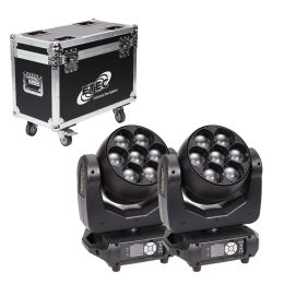 ETEC LED Moving Head Washer 740Z with zoom function set with flight case
